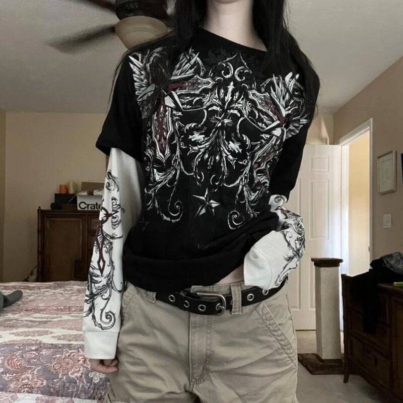 Men's Graphic Print Cotton T-Shirt Loose Fit Short Sleeve