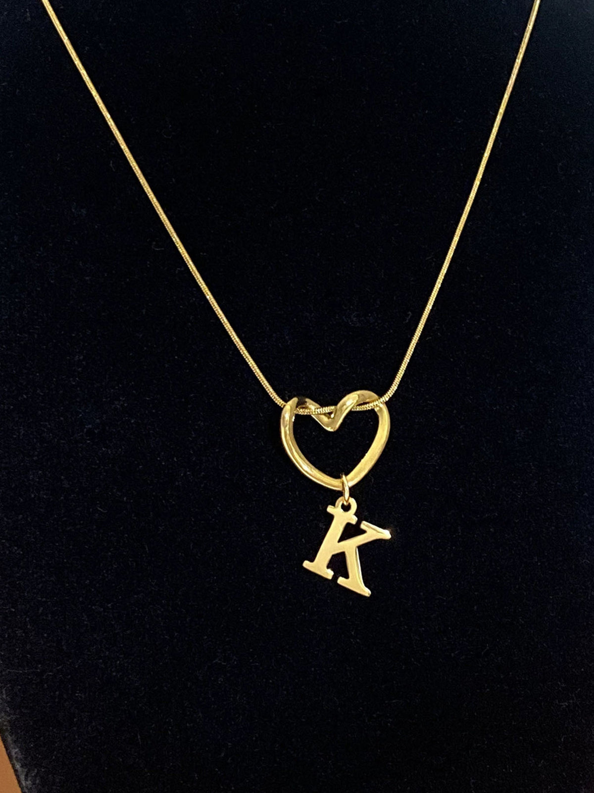 Fashion Alphabet Heart Pendant Necklace