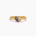 Stainless steel double-stone ring for women