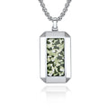 Hexagonal Cut Camouflage Stainless Steel Pendant