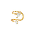 Light Luxury Zircon Inlaid 18K Gold Copper Ear Clip for Unisex