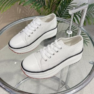 Women Low-Top Canvas Platform Shoes