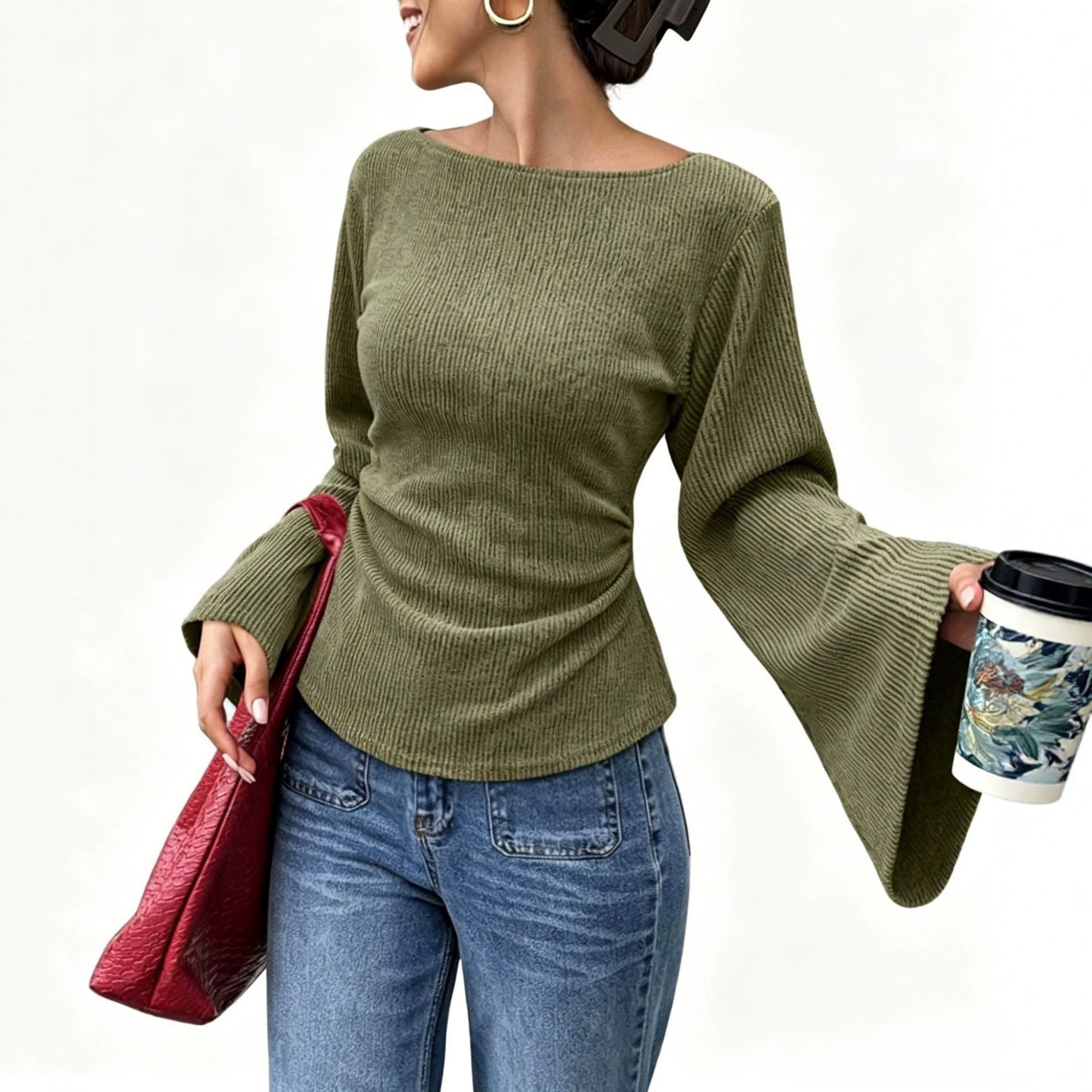 Brushed long-sleeve T-shirt