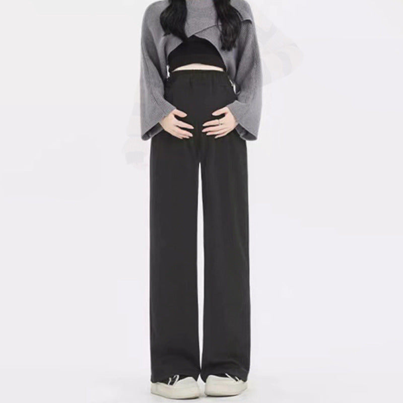 Maternity Wide-Leg Fleece-Lined Warm Leggings