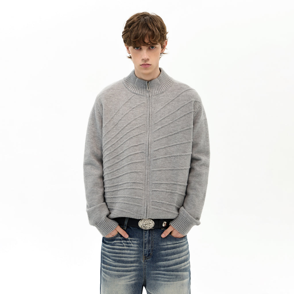 Men's V-neck knitted cardigan sweater