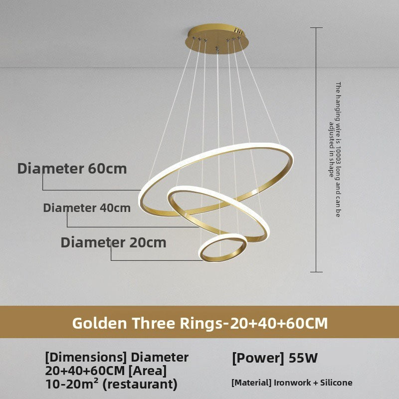 Modern Three Ring LED Chandelier