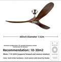 Retro Wood Ceiling Fan with Light and Remote Control