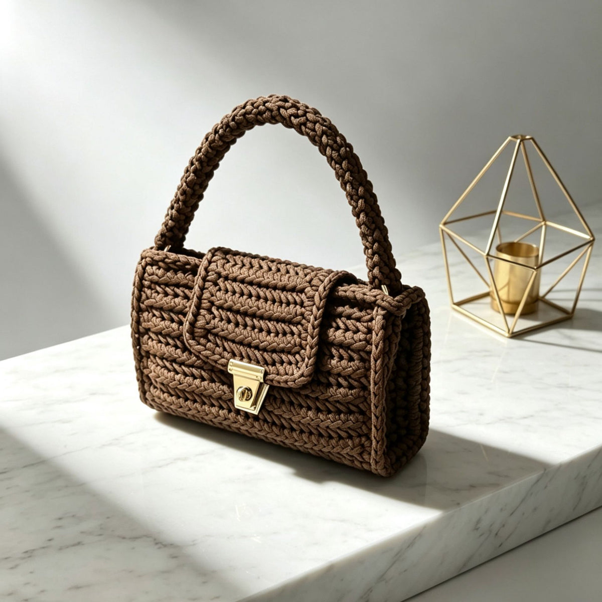 Handmade Wool Crochet Shoulder Bag
