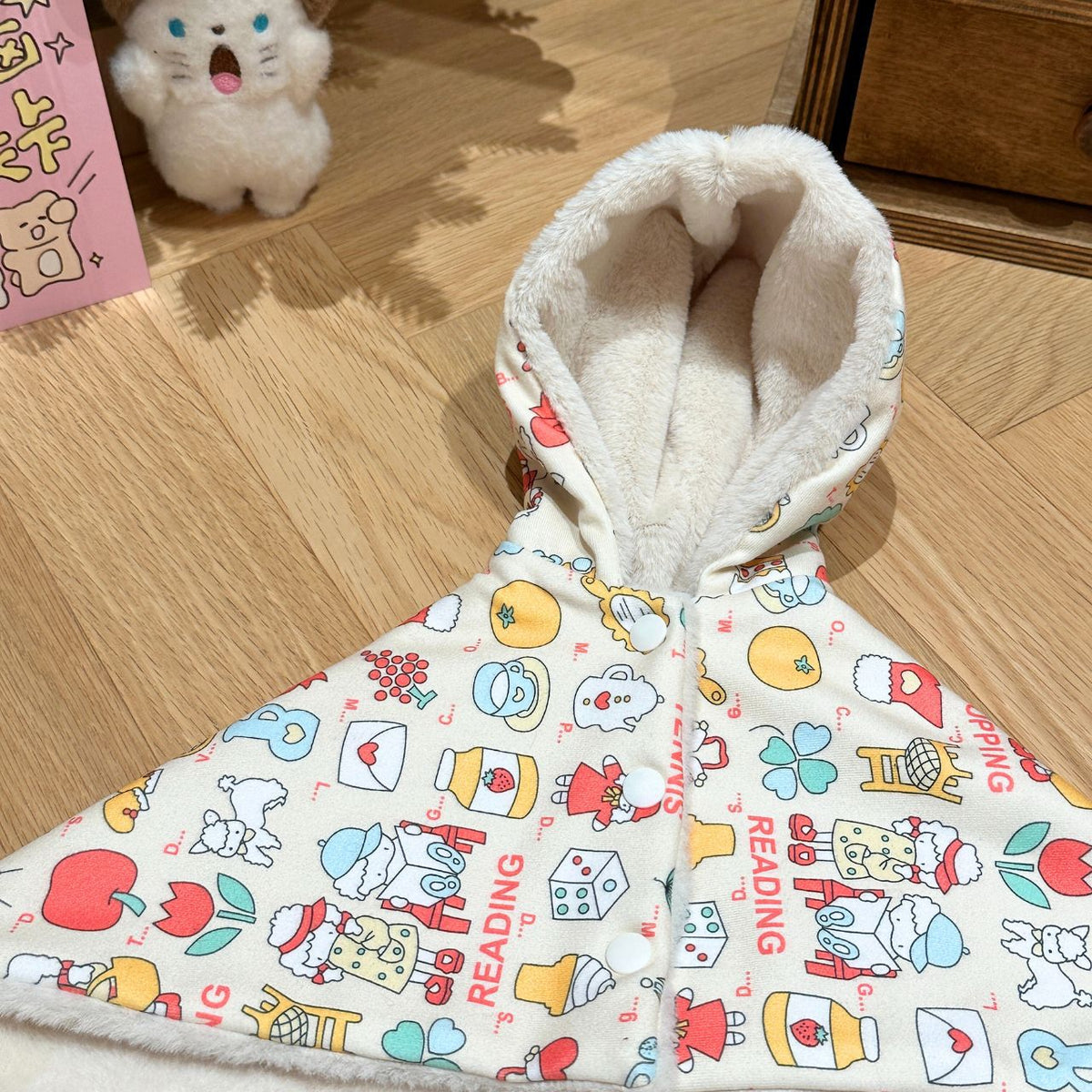Double-sided wrap scarf teddy bear pet blanket cape