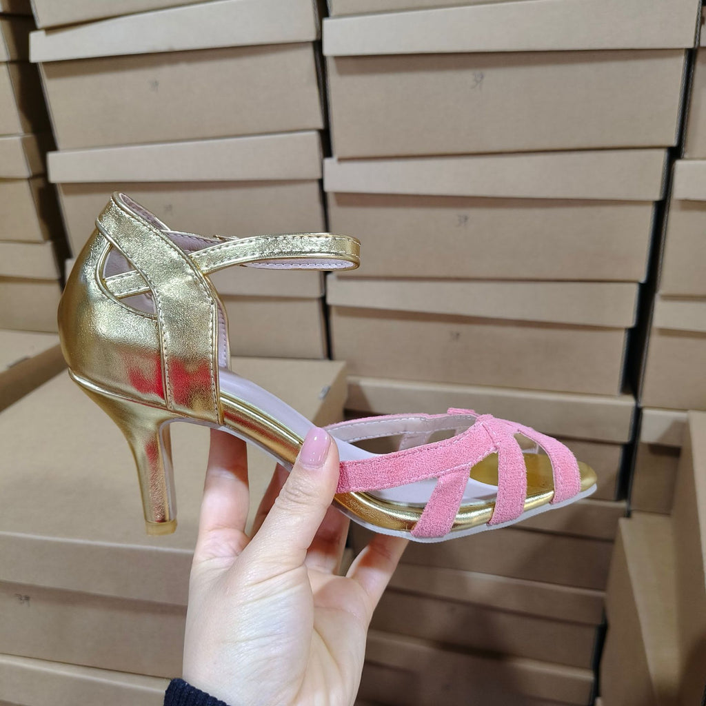 Summer high-heeled fashionable fish-mouth multi-color bag and sandals