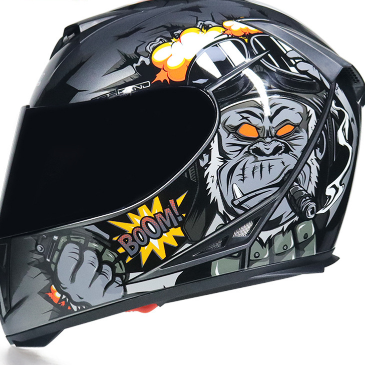 Full Face Motorcycle Helmet with Dual Lens and Anti-Fog