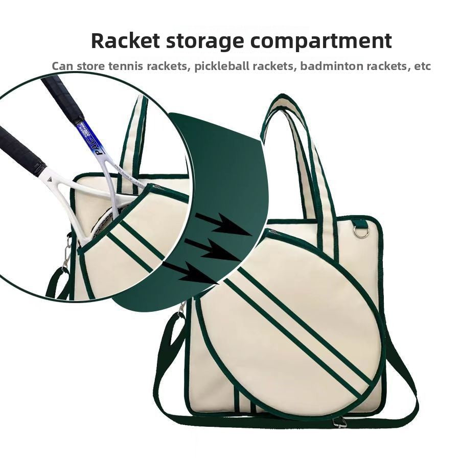 Canvas Tennis Bag with Multiple Compartments