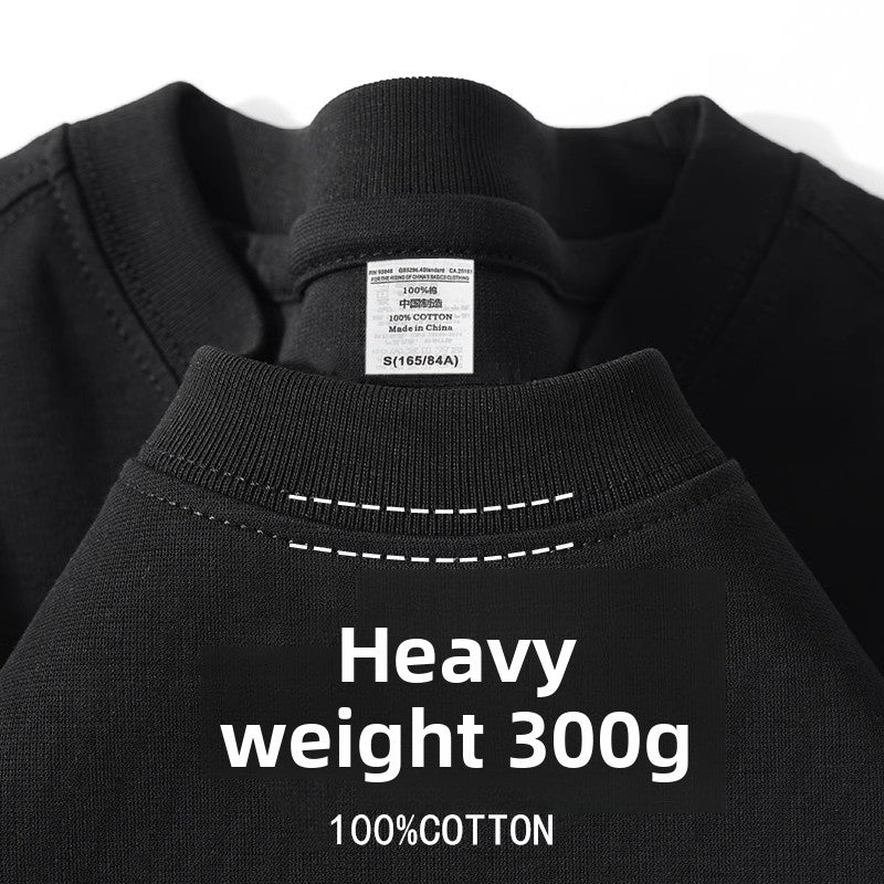 Unisex Couple Loose Half-Sleeve Round Neck Base Shirt