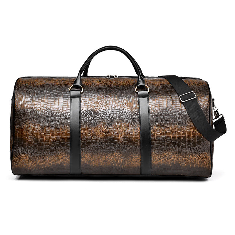 Waterproof Crocodile Pattern Mens Travel Bag