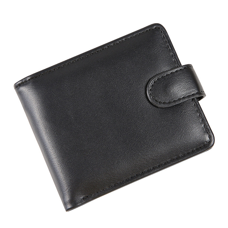 Mens Vintage PU Leather Horizontal Wallet with Zippered Coin Pocket