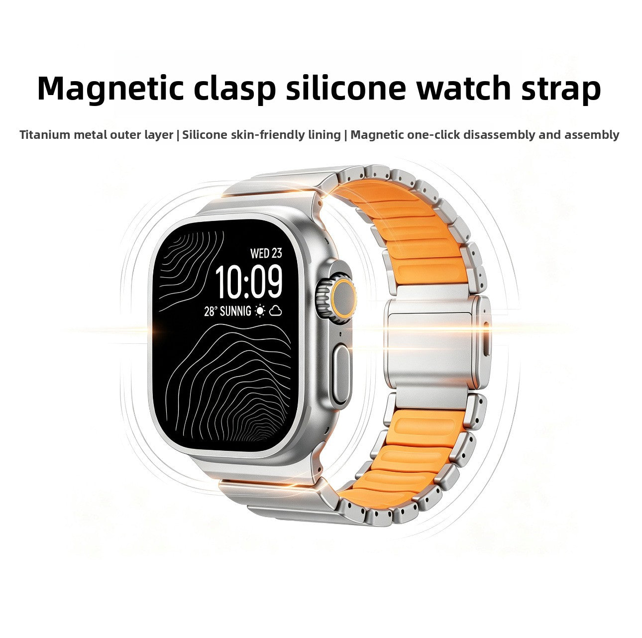Magnetic Titanium Alloy Watch Strap for Apple Ultra S11/S12