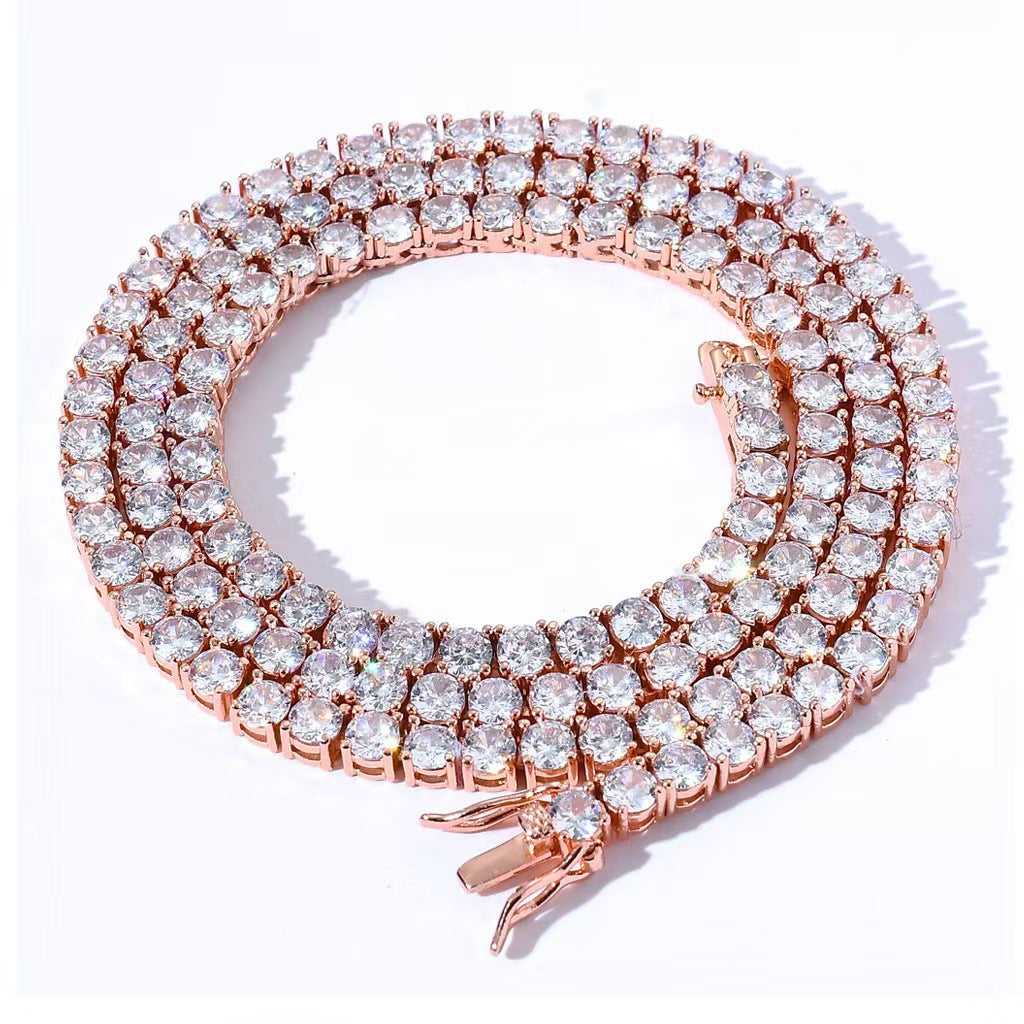Hip Hop Tennis Chain 4mm Cubic Zirconia Full Diamond Bracelet Fashion Unisex Jewelry