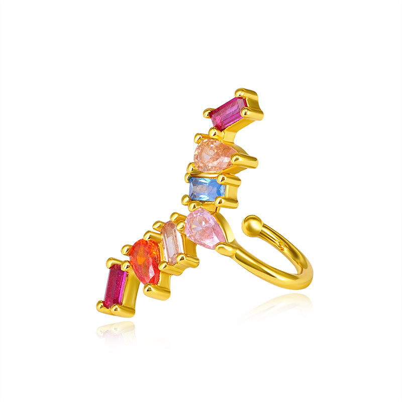 Color zircon ear clip