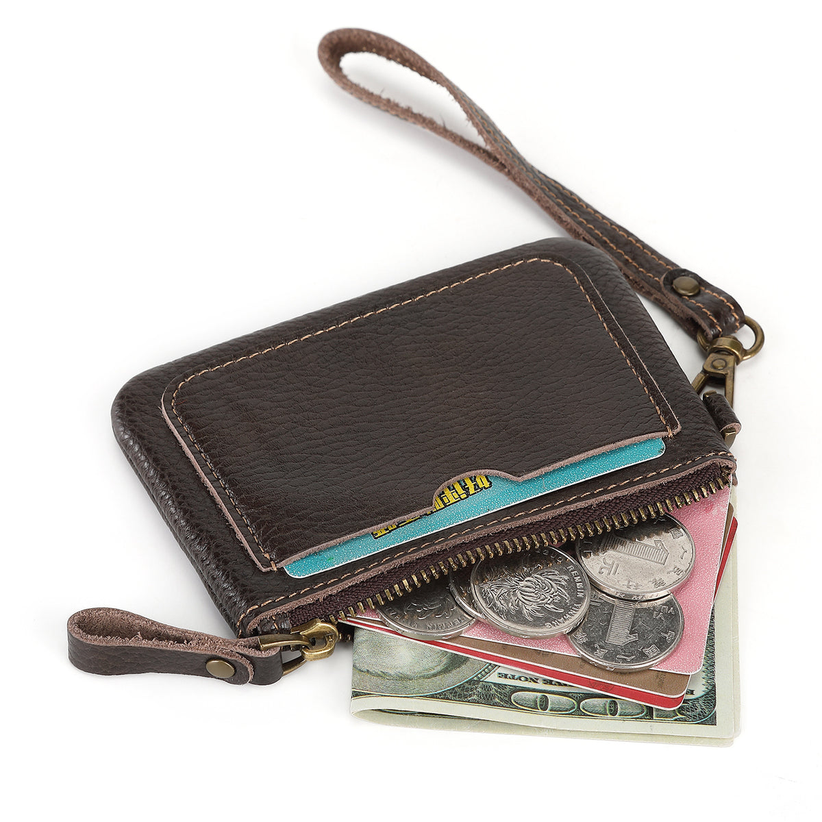 Genuine Leather Multifunction Card Key Coin Wallet