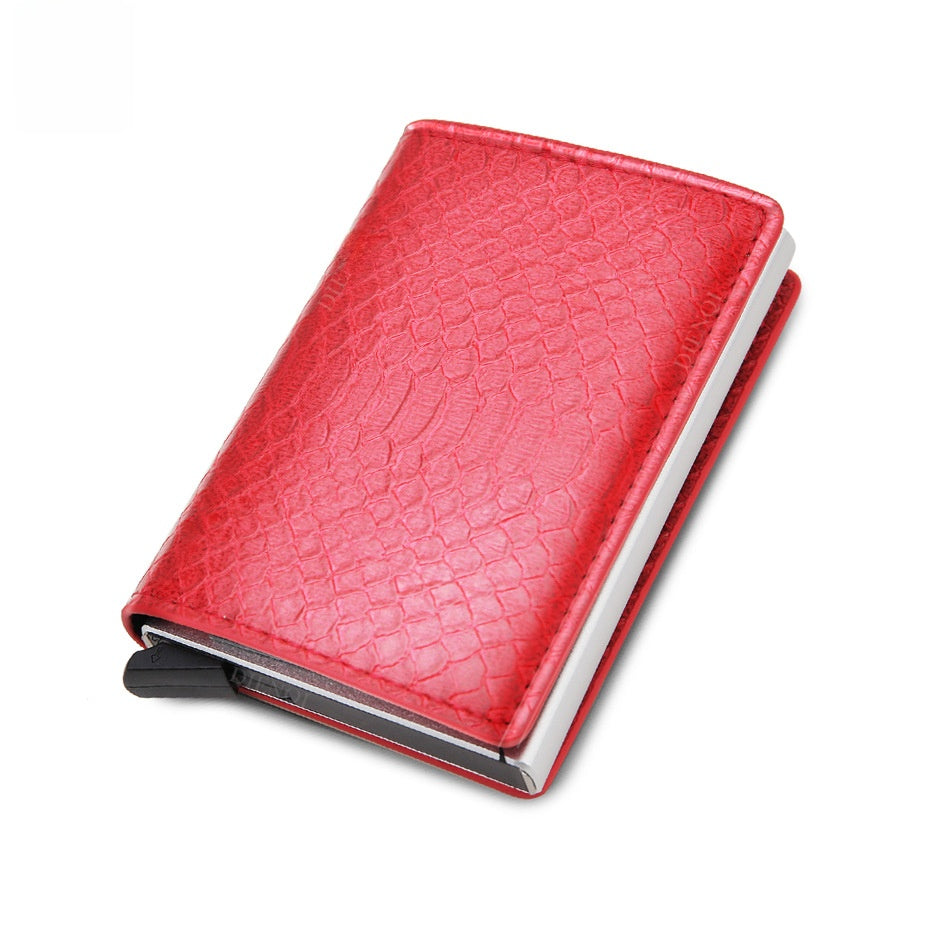 RFID Anti-Theft Automatic Pop-Up Card Holder Carbon Fiber Wallet