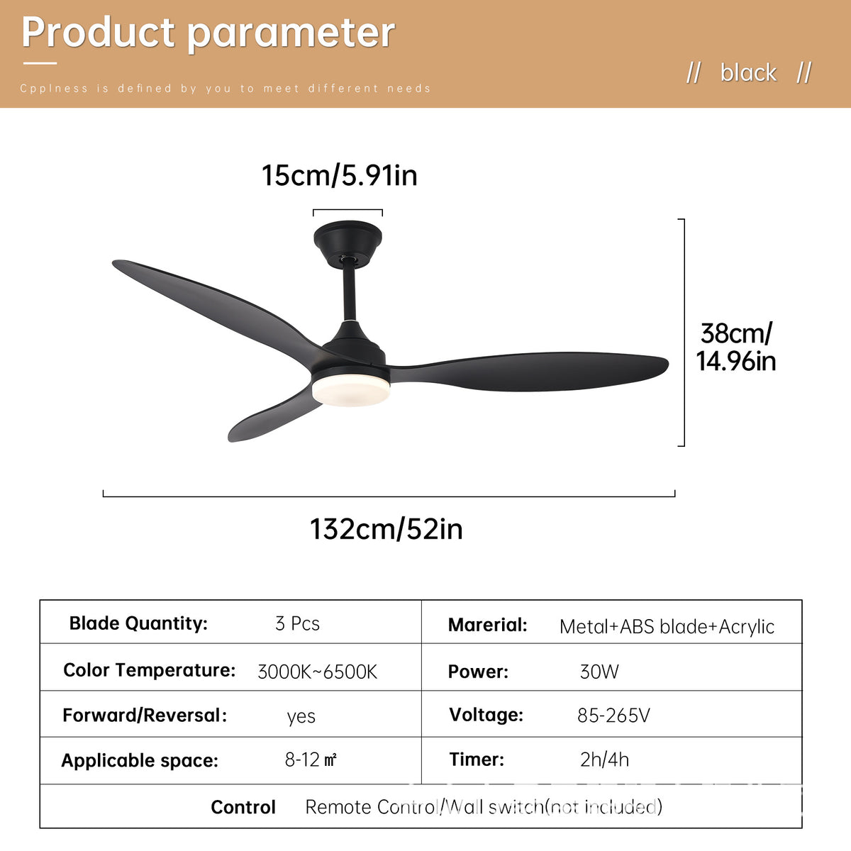 Multifunctional Variable Frequency Ceiling Fan Light