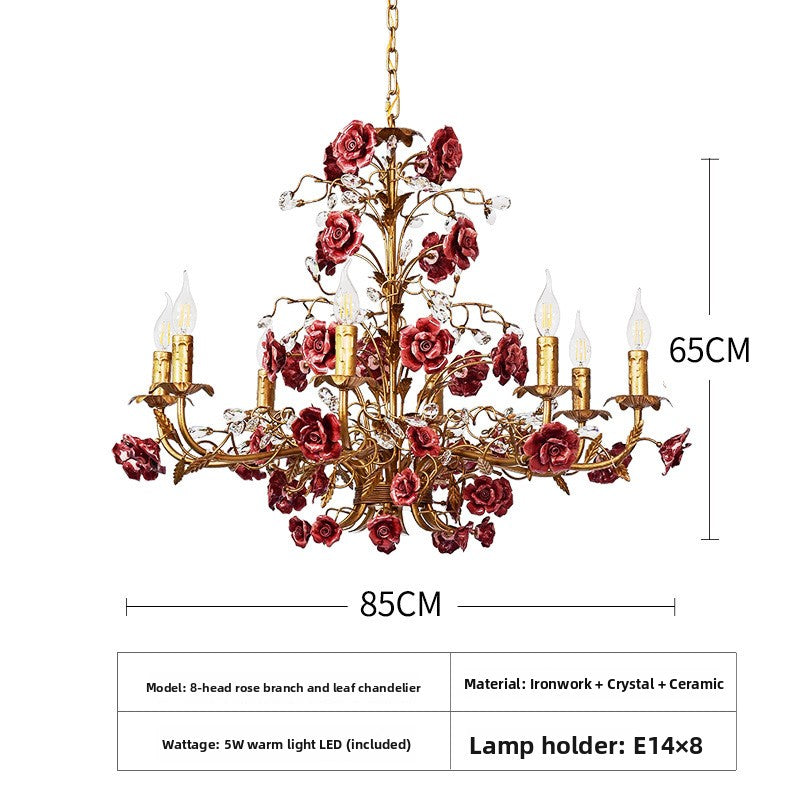 Vintage Floral Ceramic Chandelier