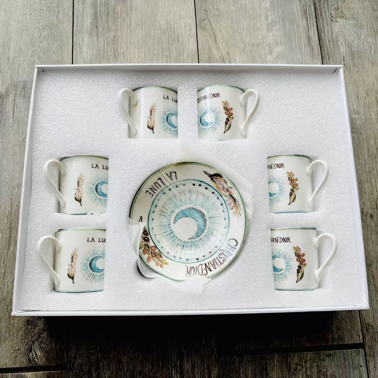 European Retro Ceramic Coffee Cup and Saucer Set