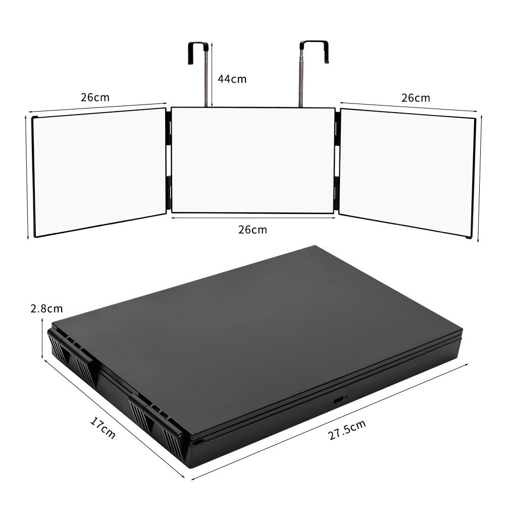 Adjustable folding makeup mirror