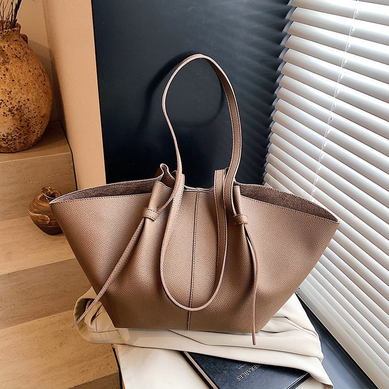 Pleated Large Capacity Tote Bag
