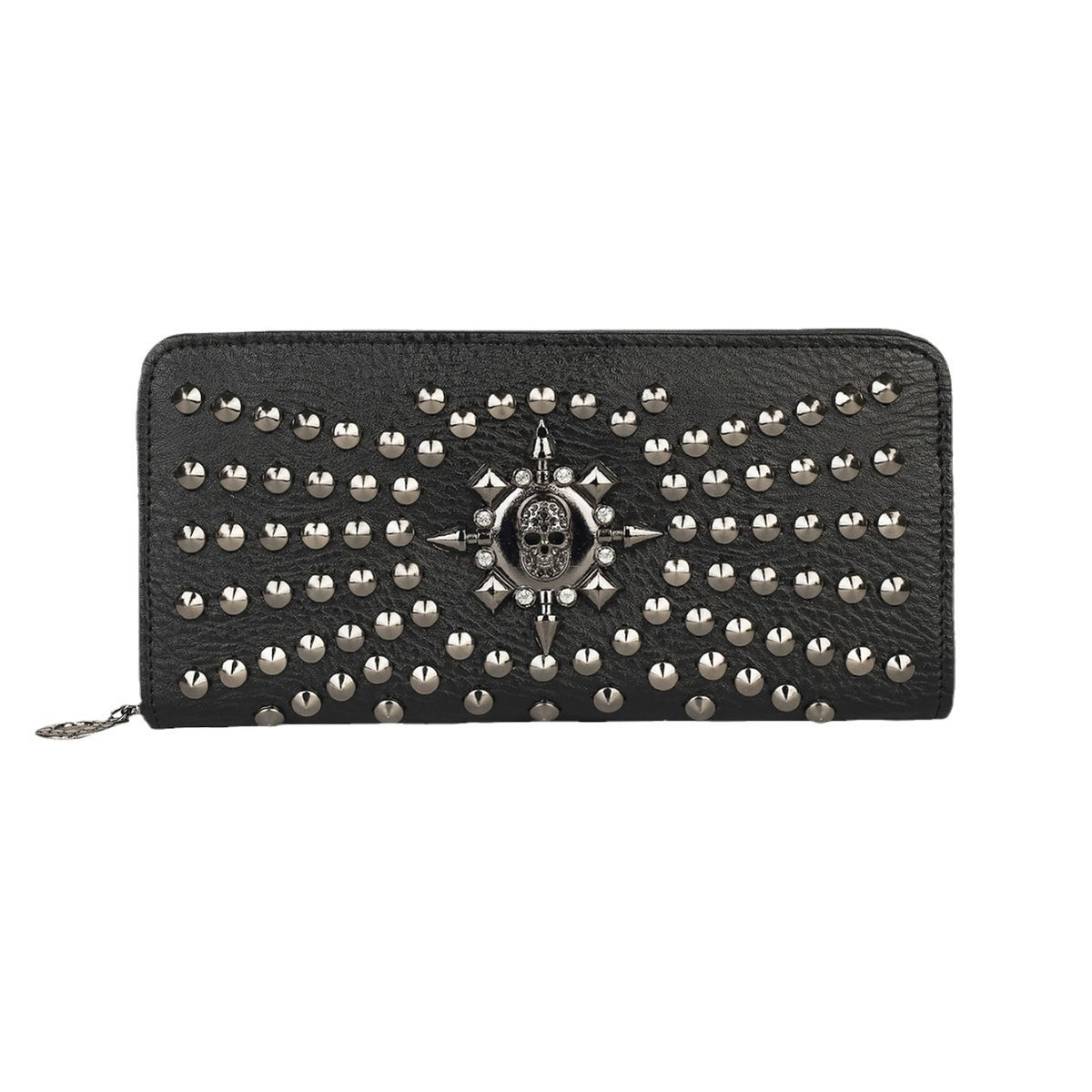 Punk Rivet Skull Long Wallet