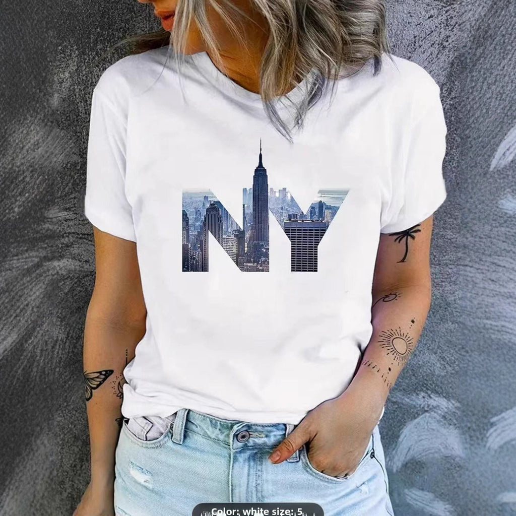 Printed Cotton Short Sleeve Tshirt