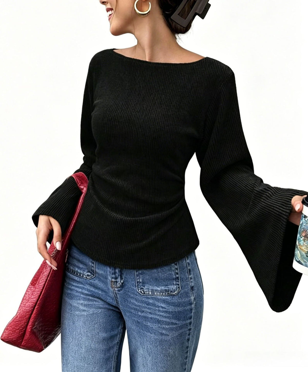 Brushed long-sleeve T-shirt