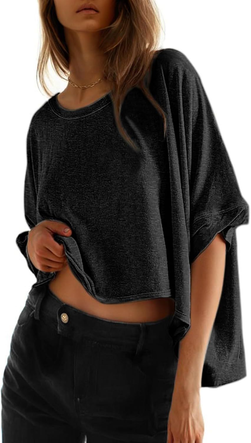 Womens Oversized Batwing Sleeve T-shirt