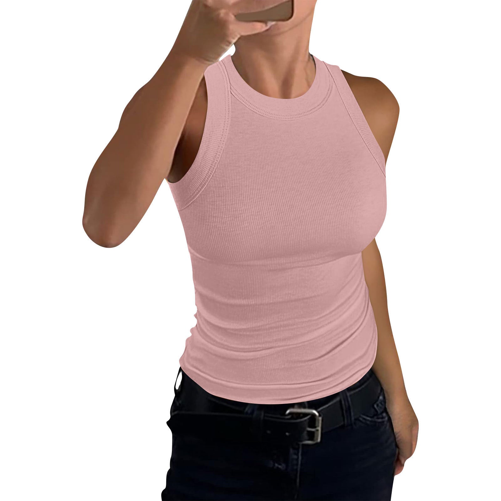 Womens Ribbed Racerback Tank Top