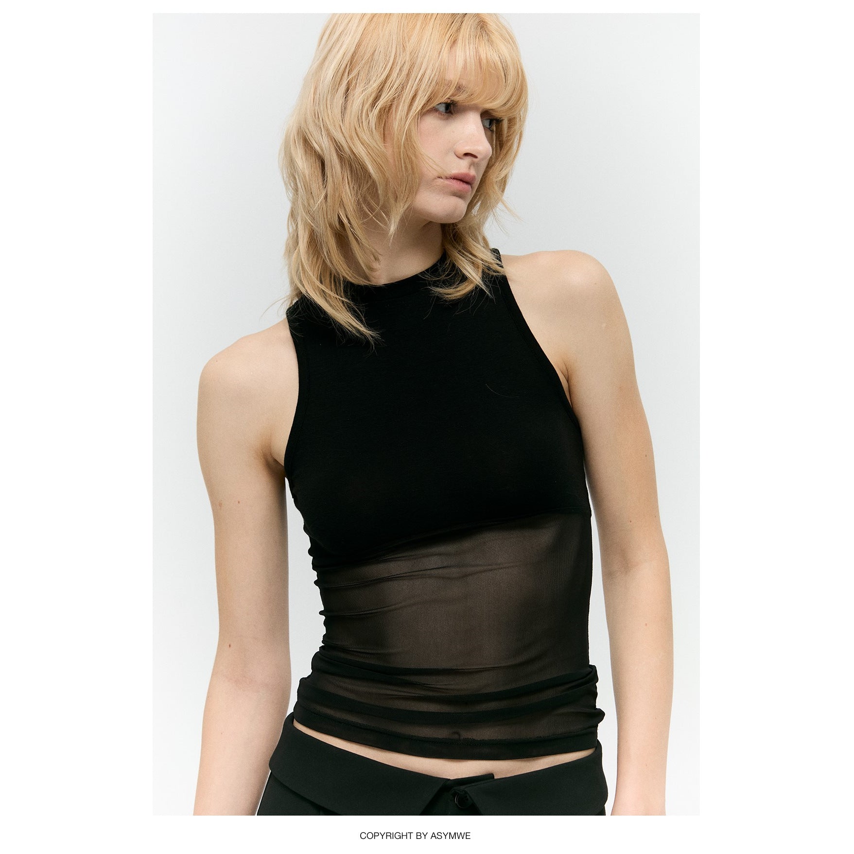 Women's Mesh Patchwork Slim-Fit Tank Top