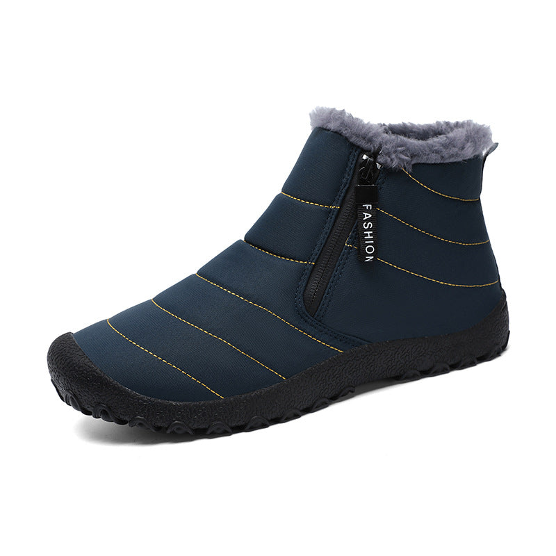 Waterproof snow boots for men, large-size cotton shoes, unisex footwear, lined men?s shoes for outdoor use