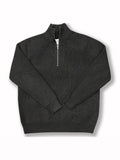 Half Zip Turtleneck Sweater Cotton Blend Loose Fit Top