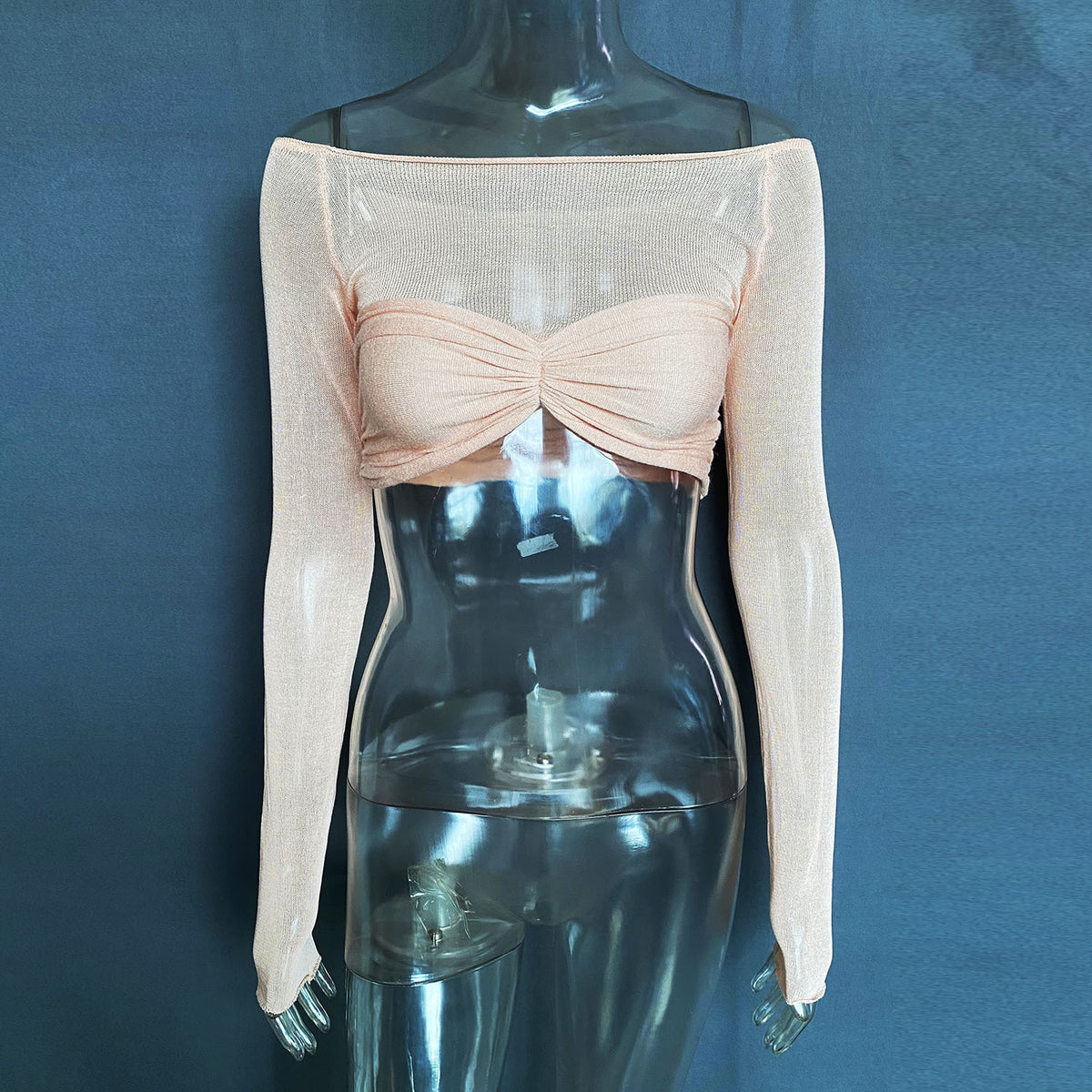 Women's One-Shoulder Sheer Top