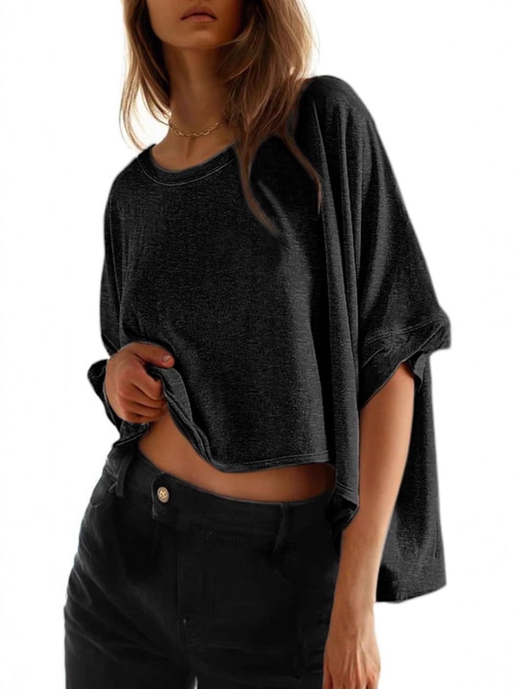 Womens Oversized Batwing Sleeve T-shirt