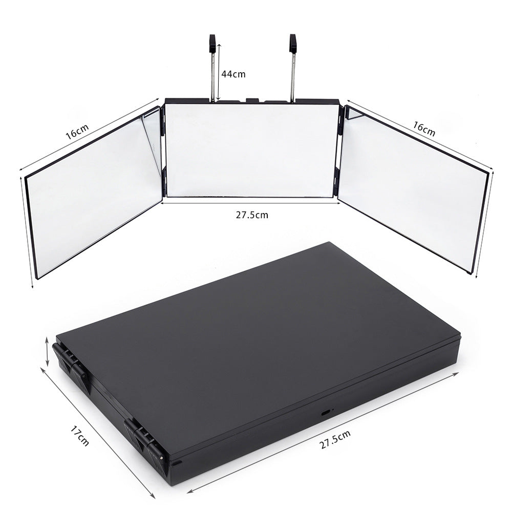 Adjustable folding makeup mirror