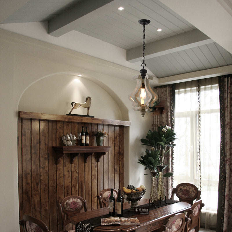 Decorative Wood Chandelier with LED Light
