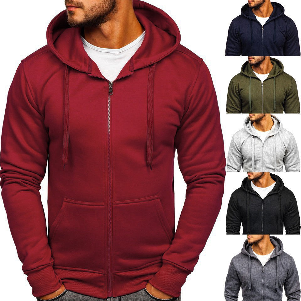 Mens Zip-Up Fleece Hoodie Sweatshirt
