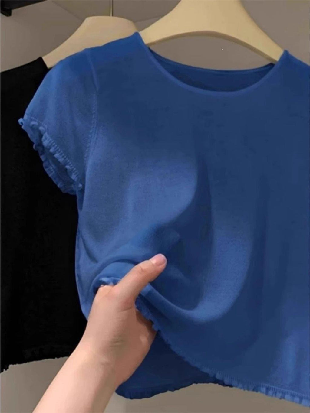 Ice Silk Lace Design Oversized T-Shirt