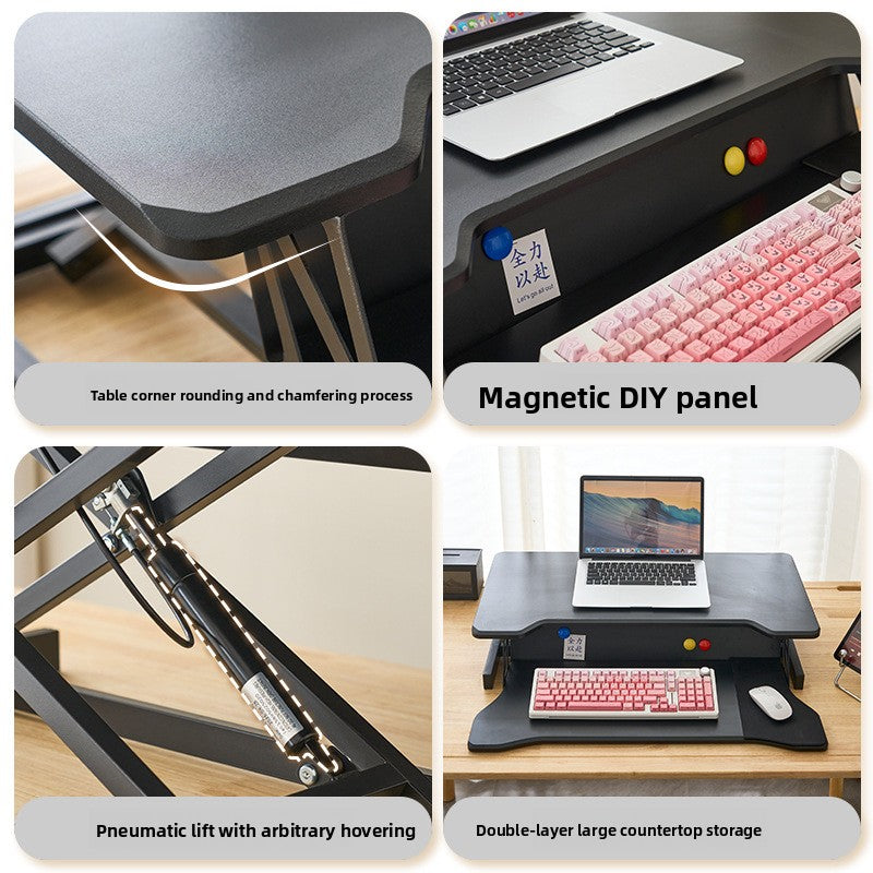 Pneumatic Height Adjustable Standing Desk with Magnetic Surface