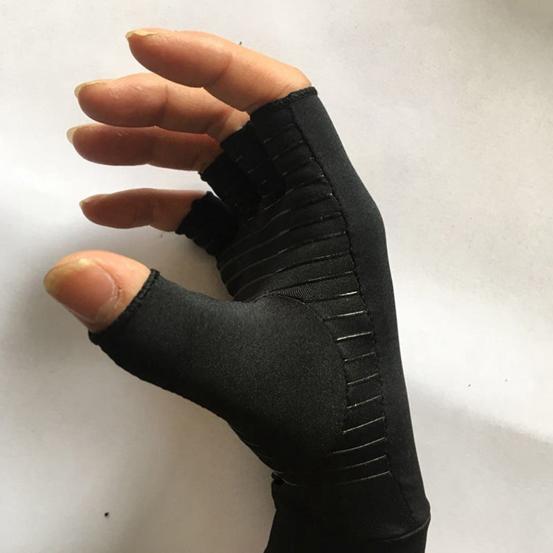 Copper Fiber Half Finger Compression Gloves