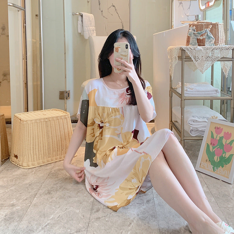 Thin sleeping dresses for women in spring  autumn and summer