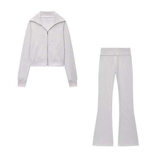 Womens Fleece Zipper Jacket and Pants Set