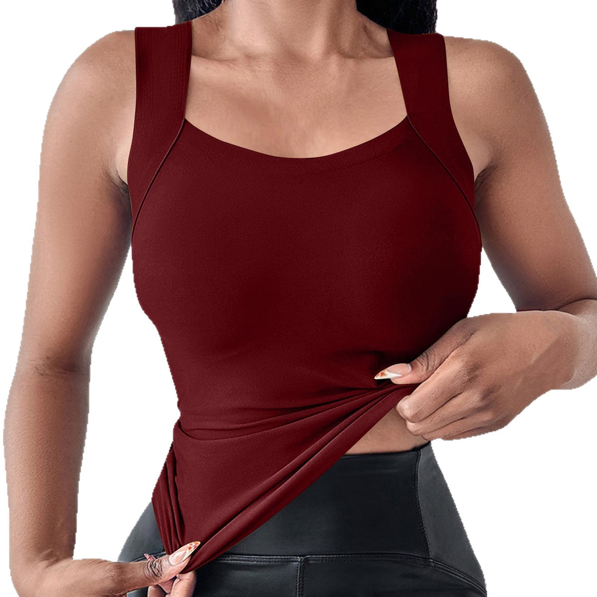 Women's solid-color patchwork sleeveless fashionable tank top