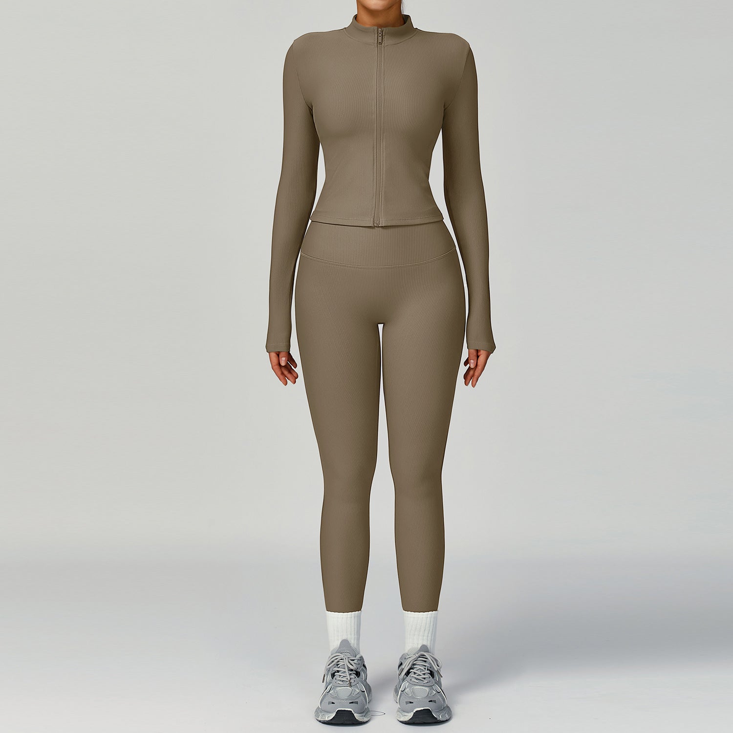 Womens High-Waisted Yoga Set with Moisture-Wicking Fabric