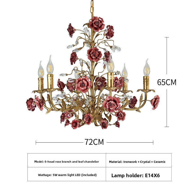 Vintage Floral Ceramic Chandelier